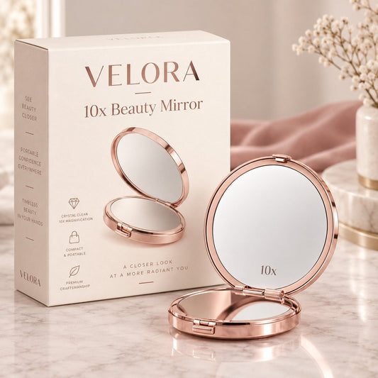 Velora 10x Beauty Mirror – 10-fach Vergrößerungsspiegel mit Licht - Velora