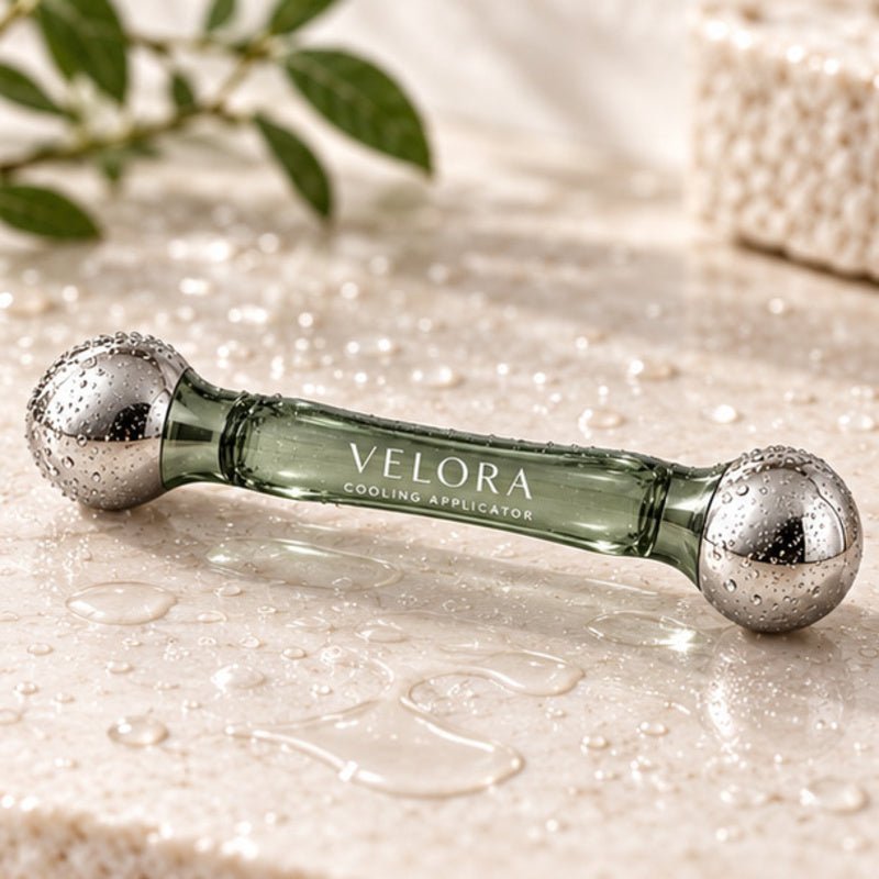 Velora Kühl-Applikator – Kühlender Massage-Roller für Gesicht & Augen - Velora