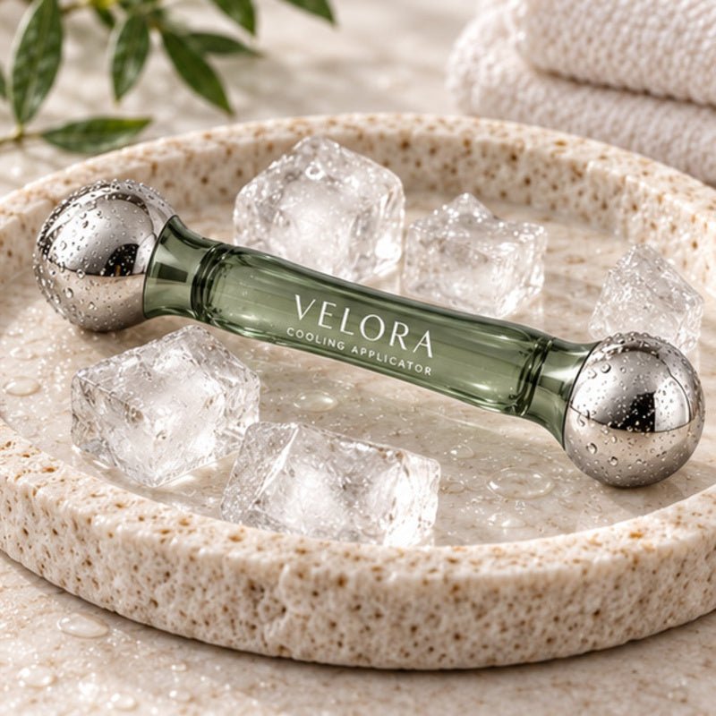 Velora Kühl-Applikator – Kühlender Massage-Roller für Gesicht & Augen - Velora